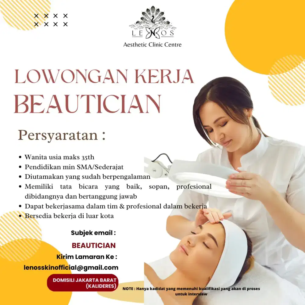DIBUTUHKAN SEGERA BEAUTICIAN