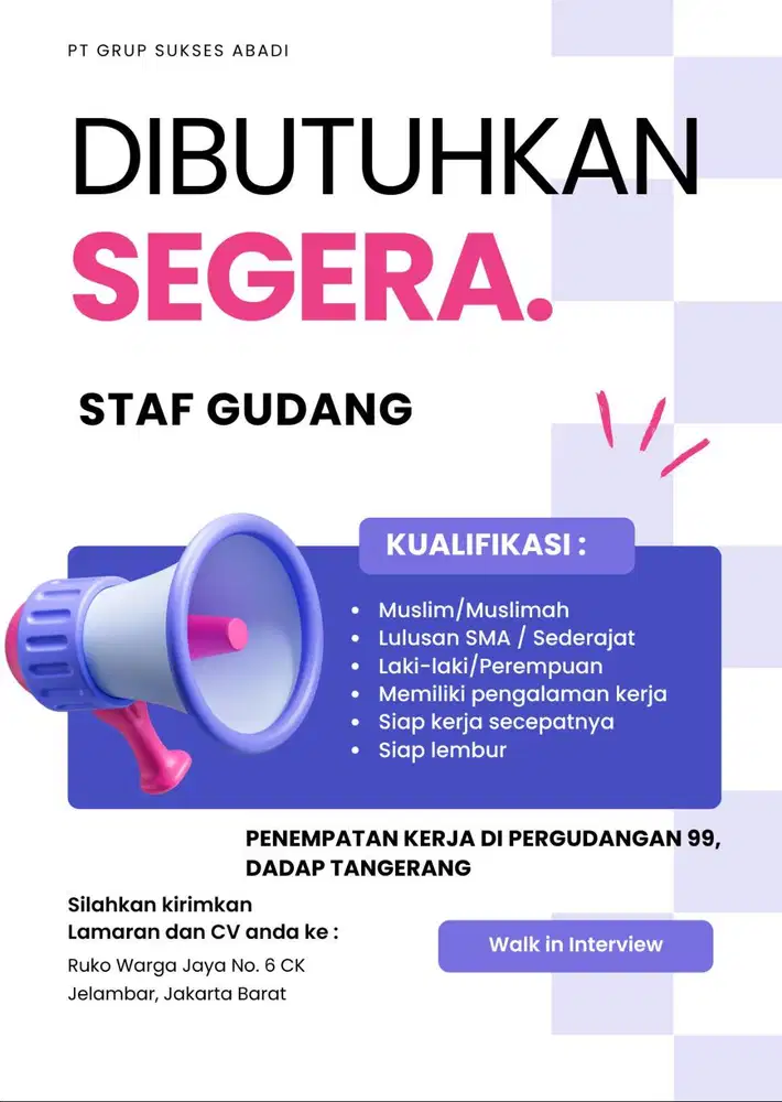 Loker Staf Gudang