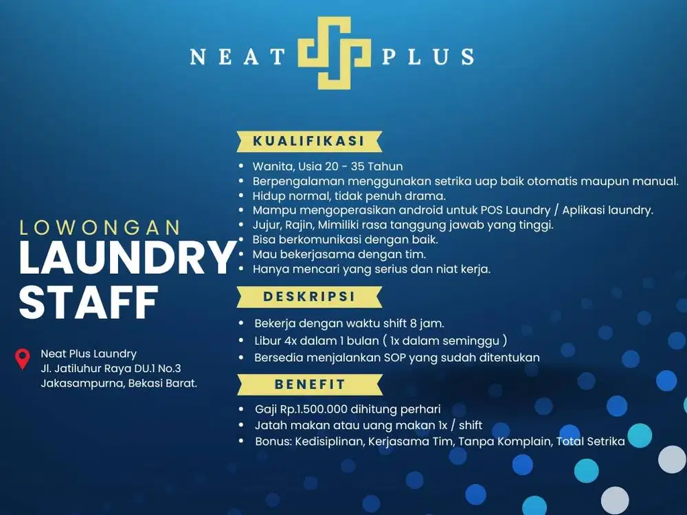 Lowongan Karyawati Laundry