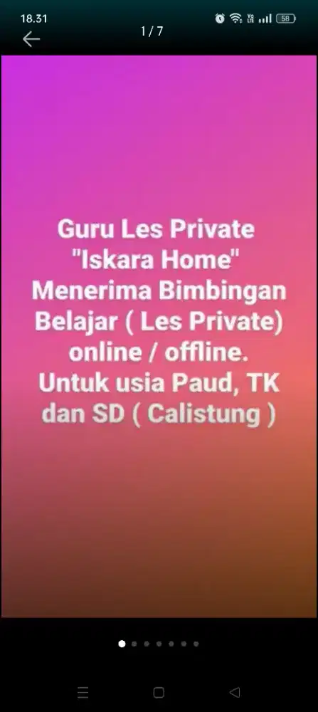 Les Private Sekolah Dasar Guru / Pengajar