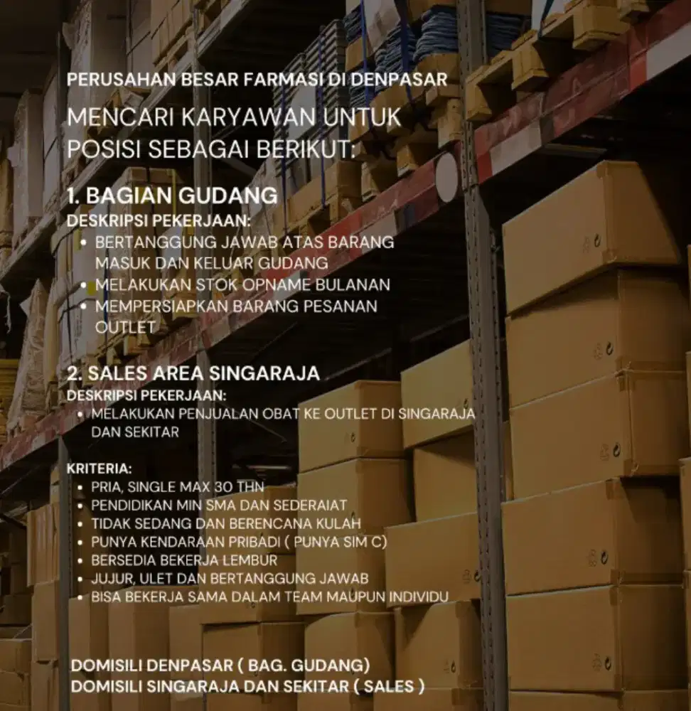 Bagian gudang farmasi