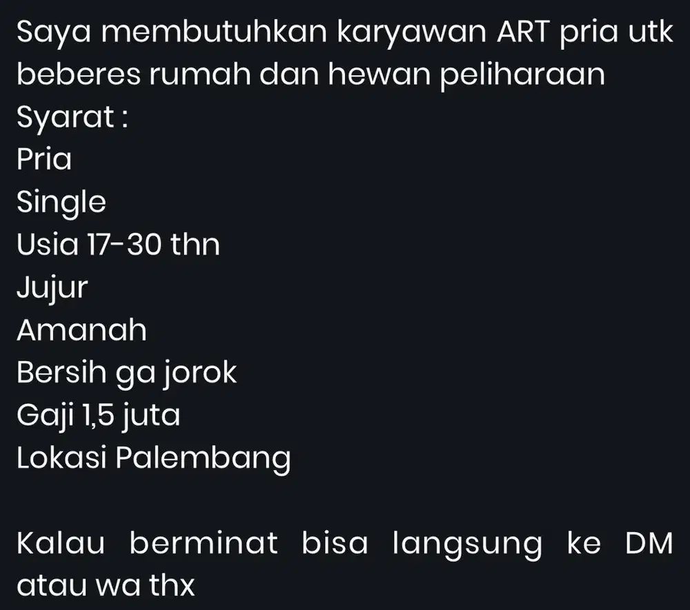 Pembantu Rumah Tangga ART