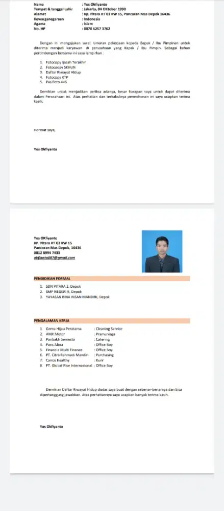 MENCARI PEKERJAAN OFFICE BOY