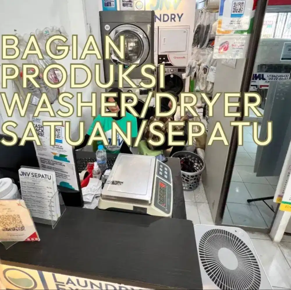 Lowongan Staff Laundry bagian washer-dryer-satuan-sepatu Cempaka Putih