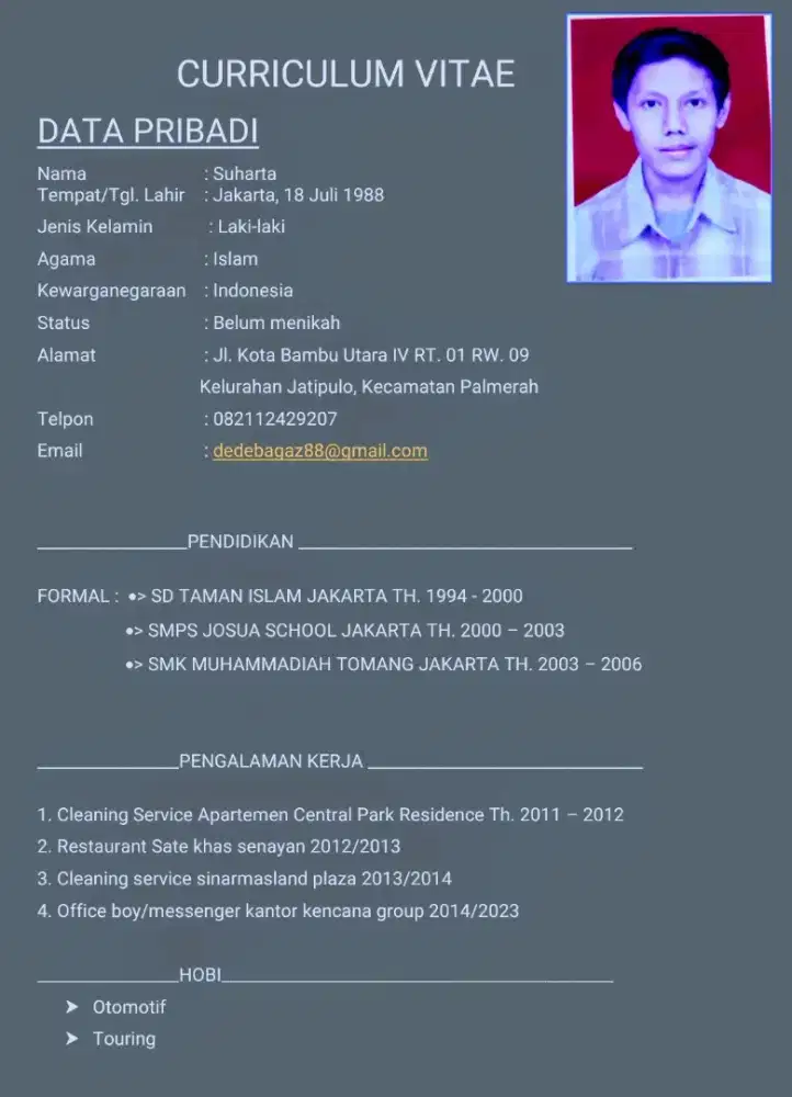 Info lokernya untuk jadi OB