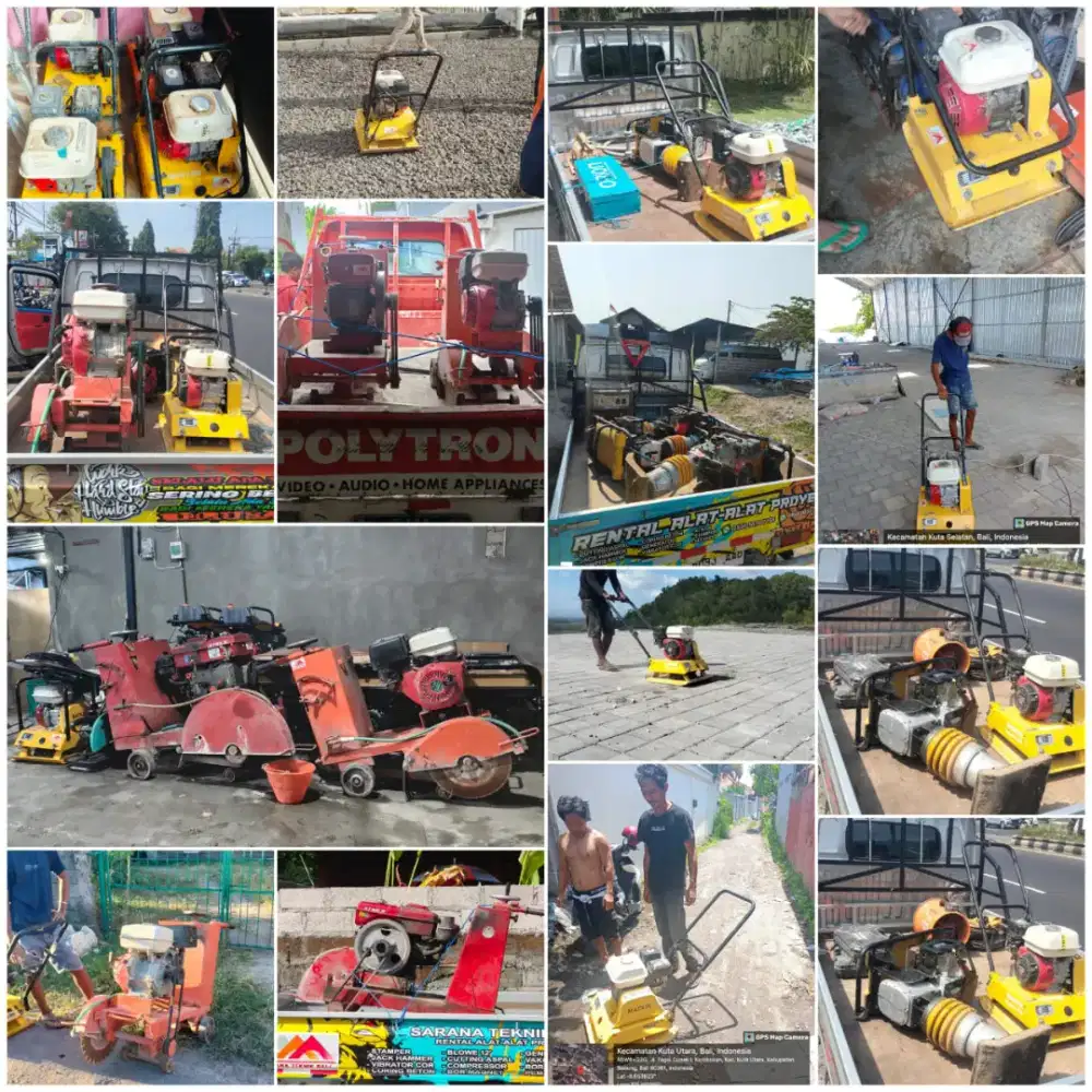 sewa. Jack hammer/dril. Stamper. Blower. Genset. Coeing. Alkon. Vakum