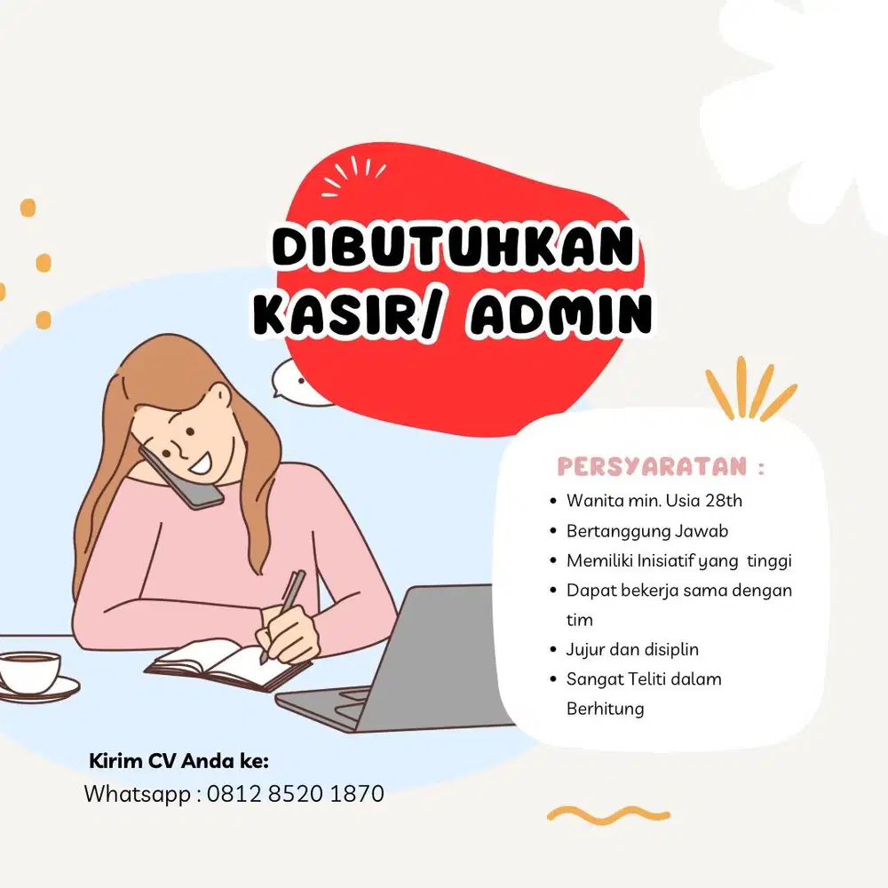 DIBUTUHKAN KASIR / ADMIN