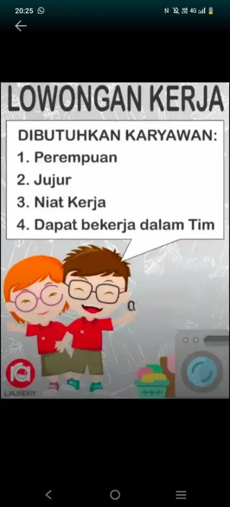 DICARI LOWONGAN LAUNDRY