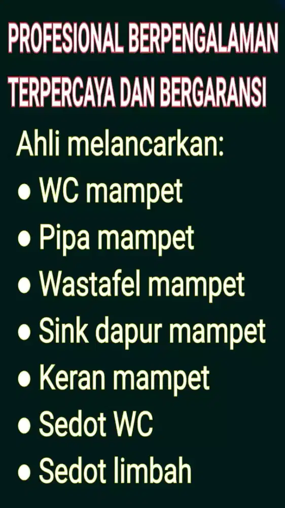 Ahli Service Pipa saluran Air Got Mampet & atasi WC Toilet Tersumbat