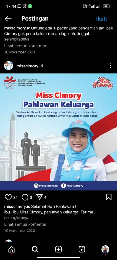 Miss cimory PS Minggu