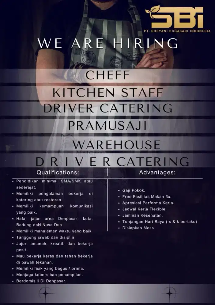 URGENT KARYAWAN TETAP CATERING SERVICE