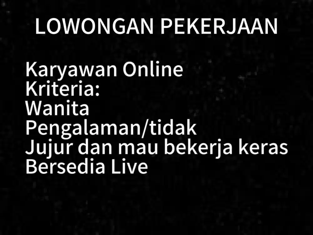 Lowongan kerja Online