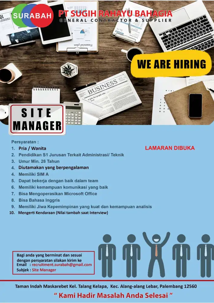 LOKER SITE MANAGER PT SRB