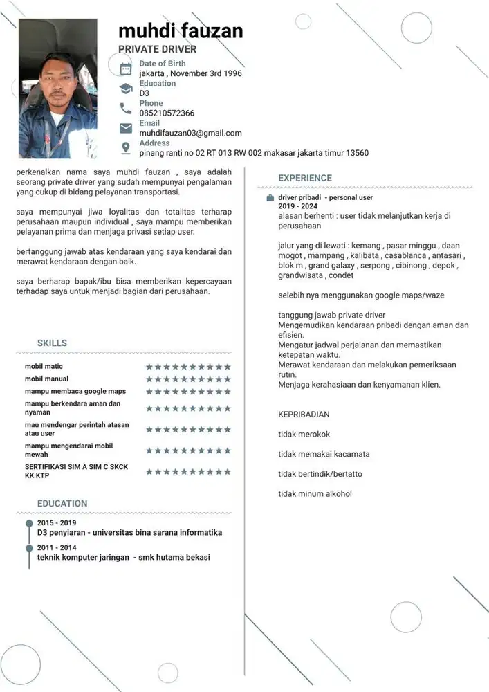 driver  pribadi/kantor/operasional/grandmax luxio
