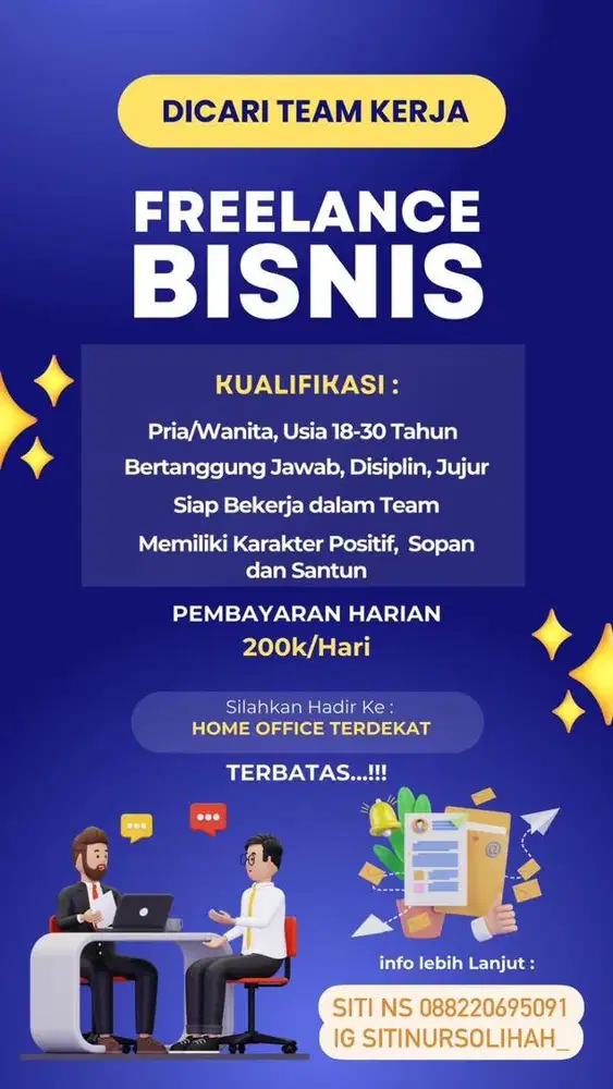FREELANCE BISNIS 400rb 1 Hari