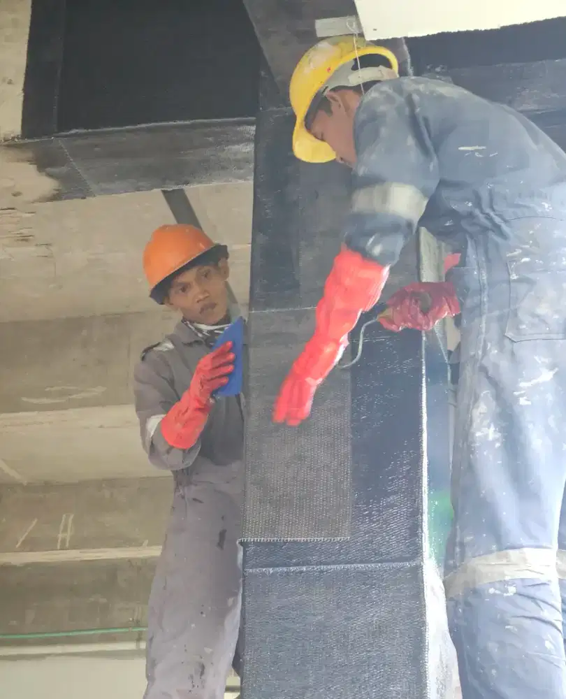 Spesialist Perkuatan struktur Beton, Carbon FRP wrap, jacketing kolom
