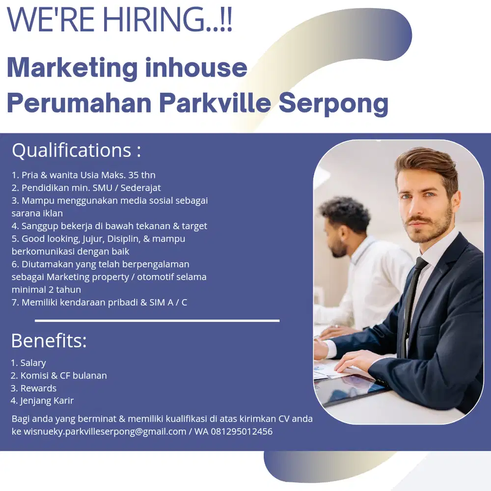 Lowongan kerja marketing inhouse perumahan parkville serpong