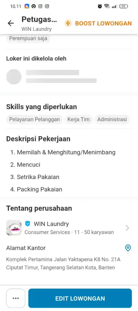 Dicari Pegawai Cuci Setrika Laundry