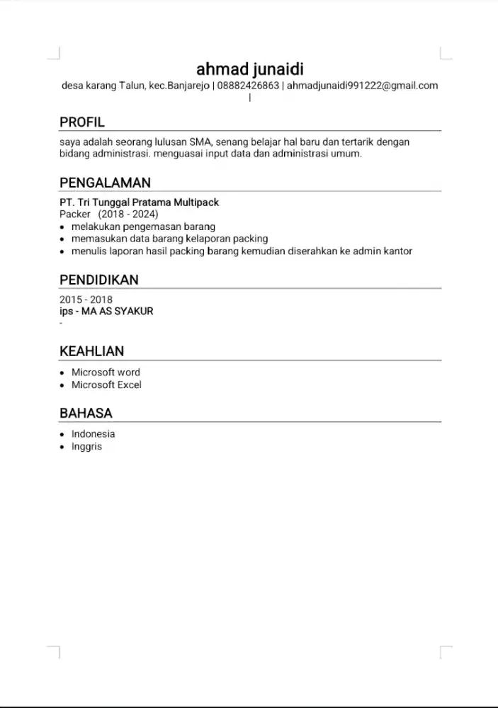 Pencari loker yang putus asa
