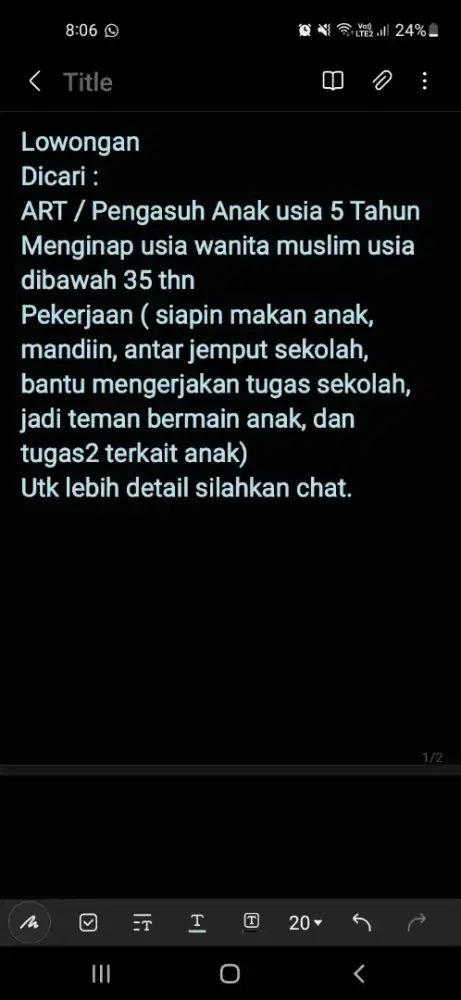 DiCari Pengasuh/Art