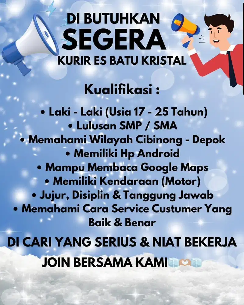 Kurir Es Batu Kristal Cibinong