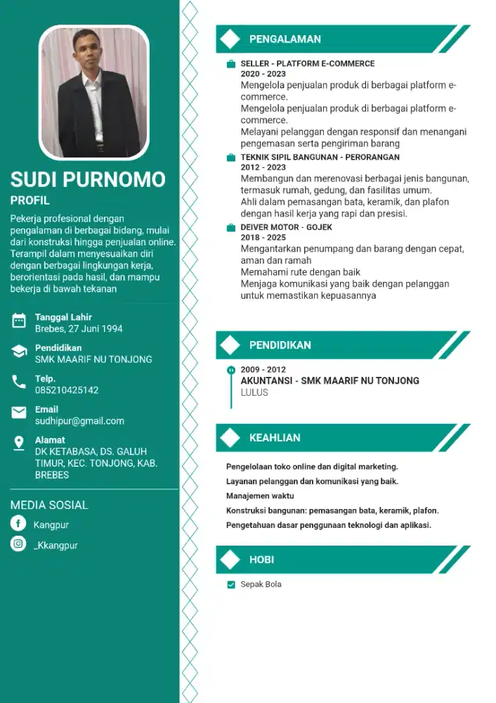 Sedang nyari kerja tukang sipil