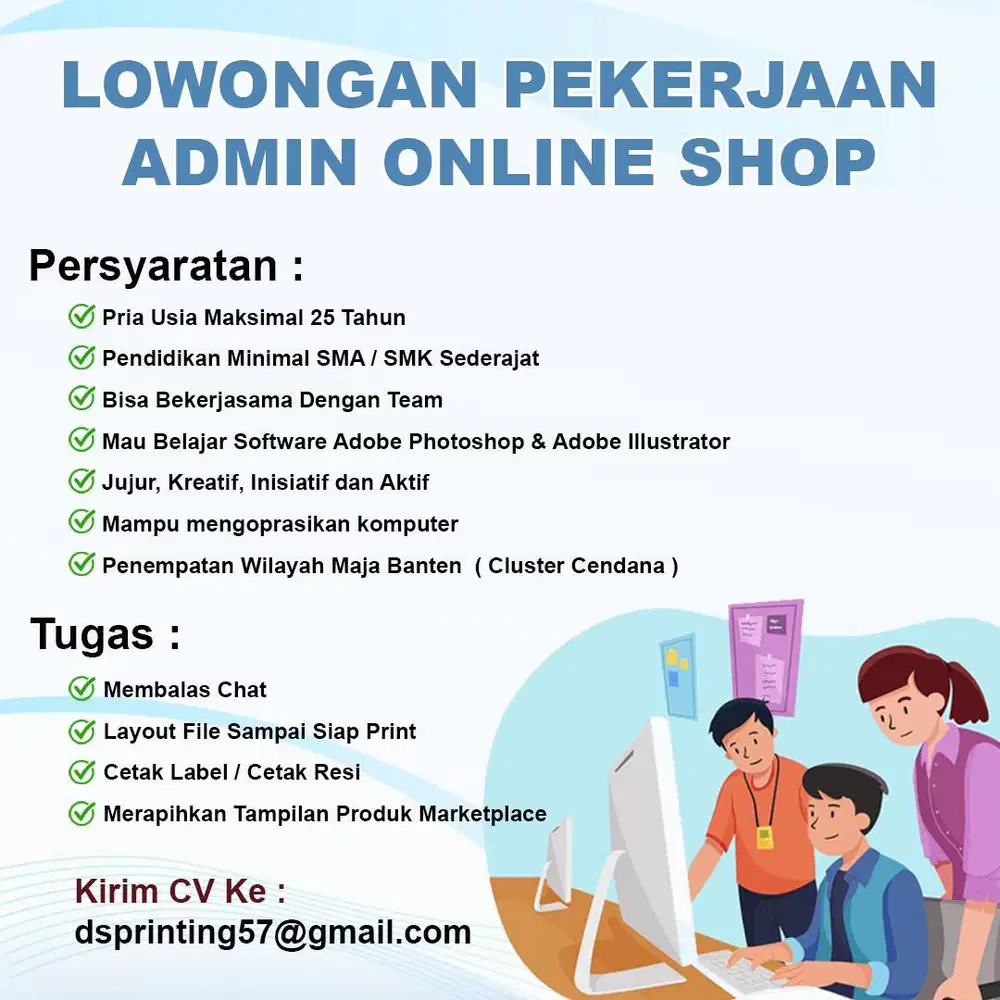 Lowongan pekerjaan Admin & Host Live Online Shop