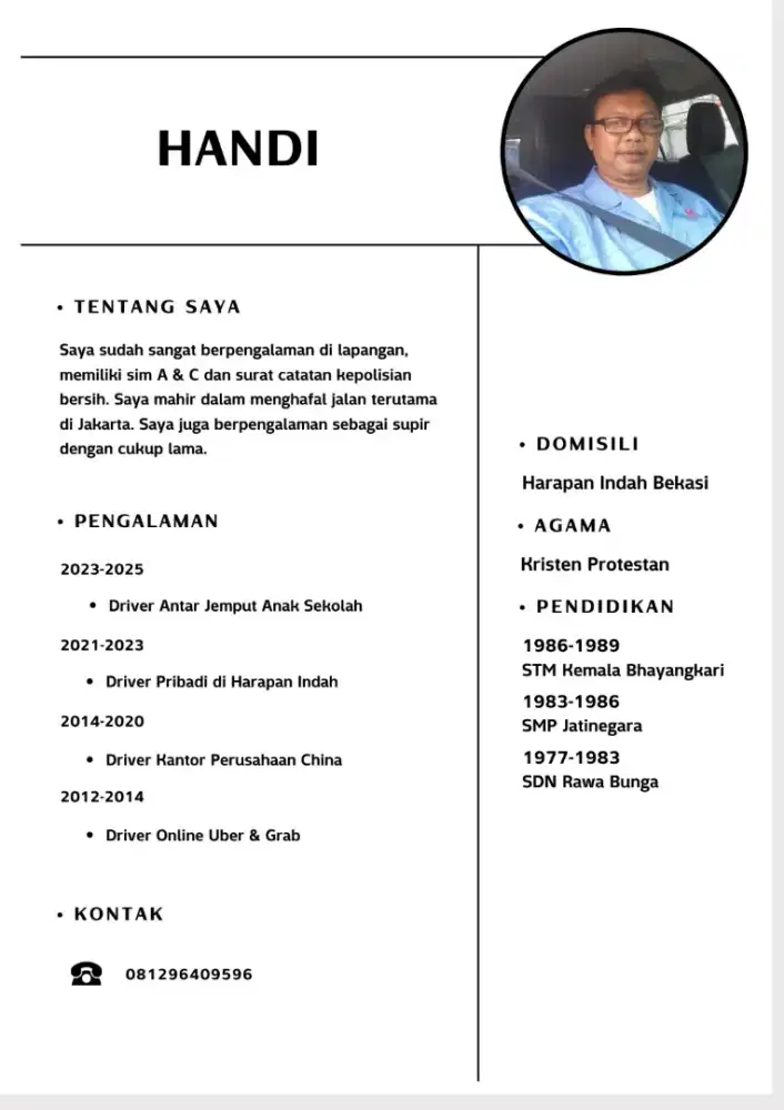 Cari kerja driver pribadi/kantor