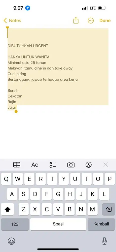 Staff Toko (Tempat Makan)