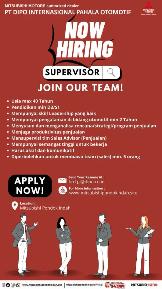DICARI SALES SUPERVISOR OTOMOTIF