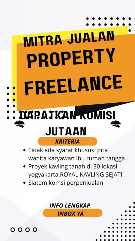 Yuuk gabung mitra jualan property jogja kerja cuma dari  hape
