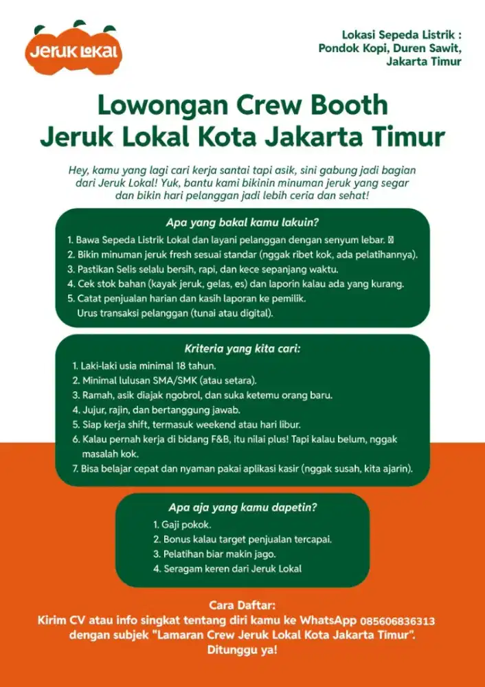Rider Jeruk Lokal Jakarta Timur