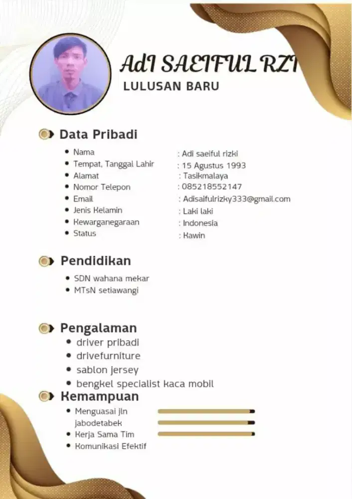 semoga ada yg membutuhkan saya utk bekerja.
