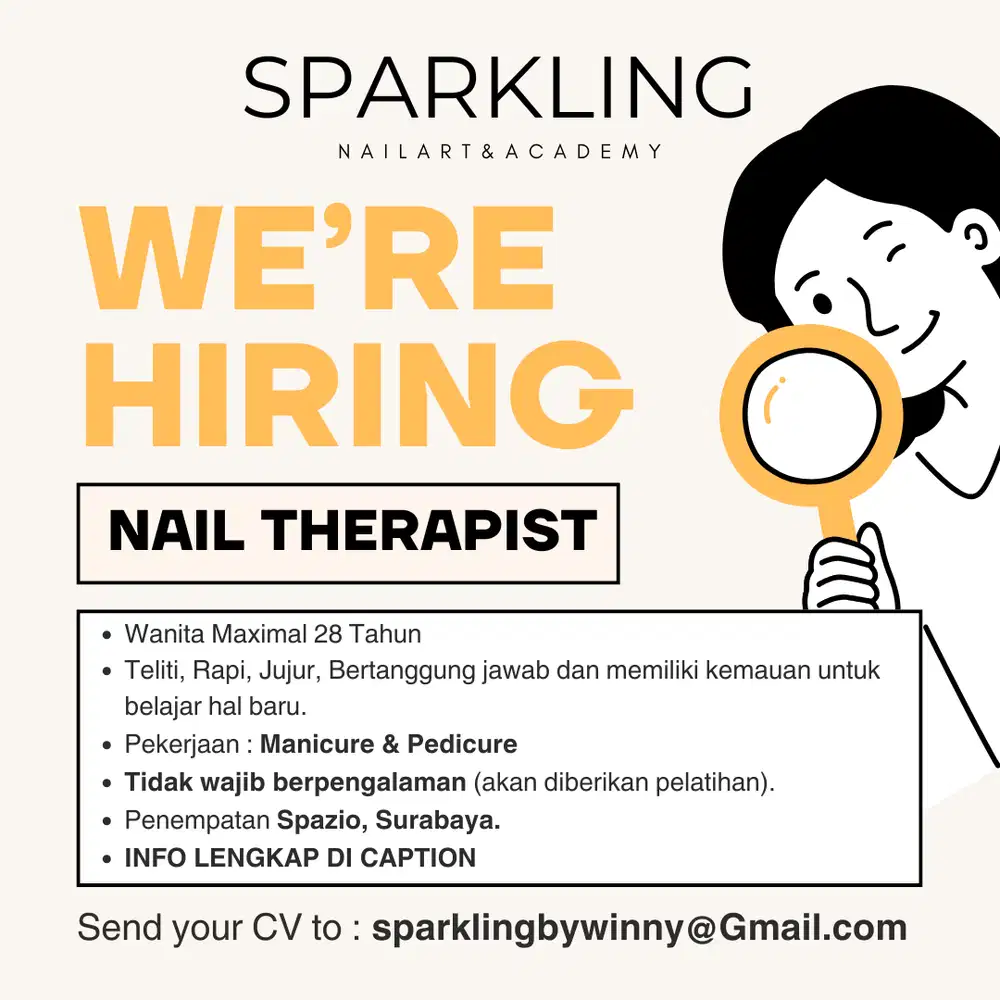 LOWONGAN KERJA NAIL THERAPIST SURABAYA BARAT