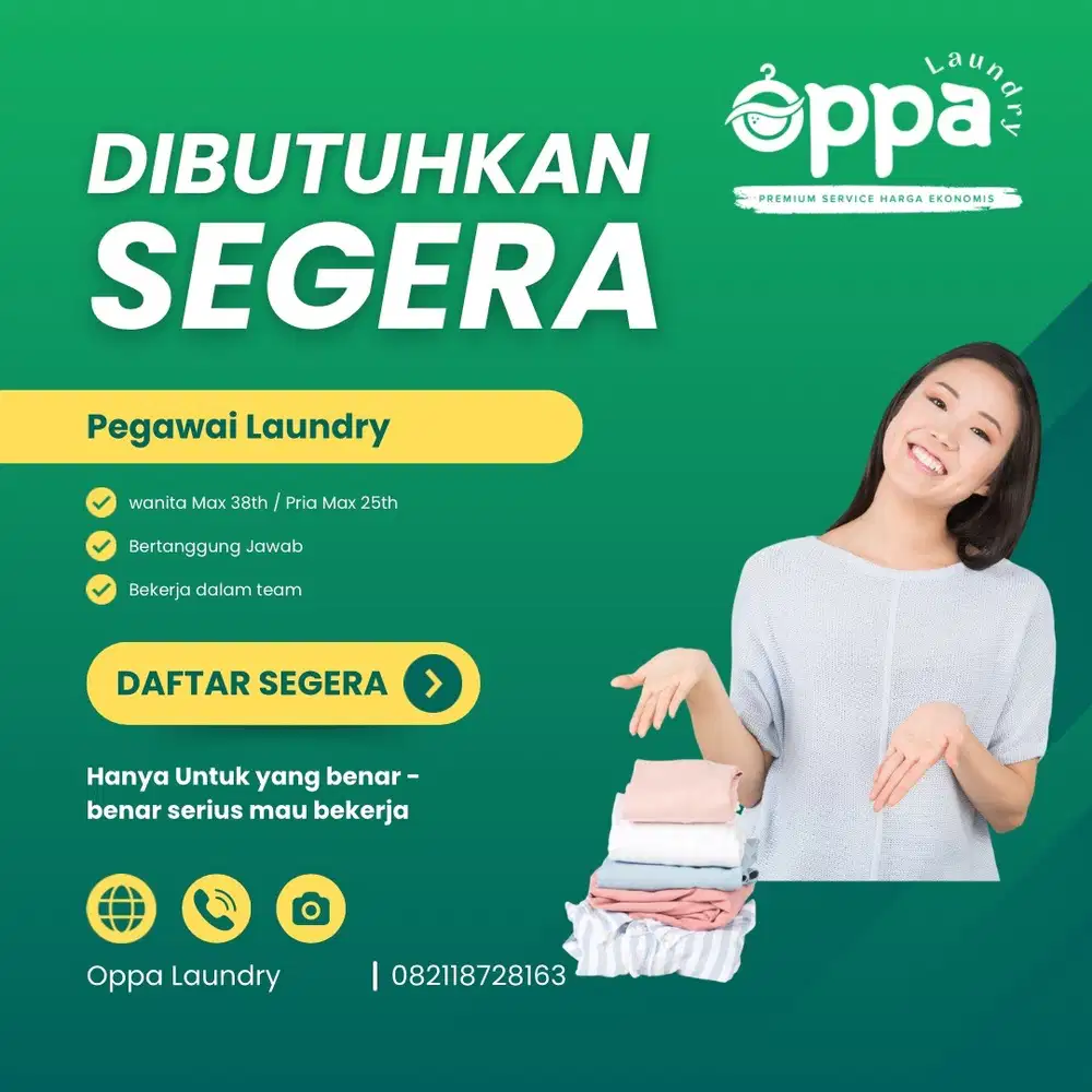 lowongan kerja Laundry