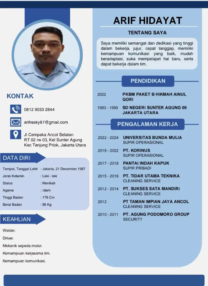 Mencari pekerjaan driver atau yang lain