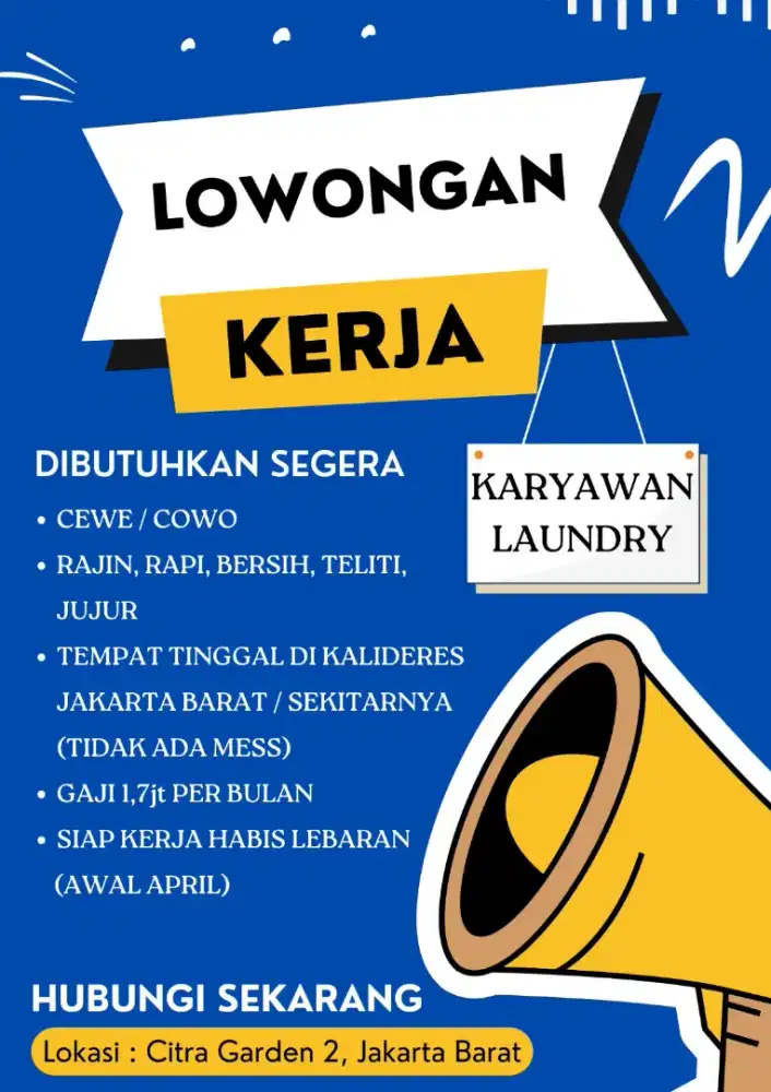 LOWONGAN KERJA LAUNDRY