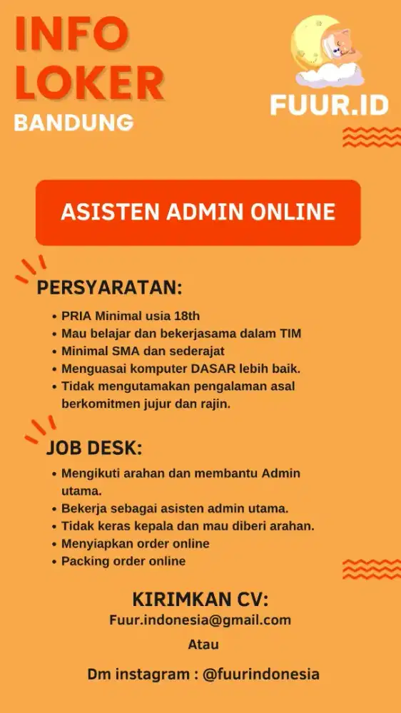 Lowongan Kerja ASISTEN ADMIN ONLINE di BANDUNG