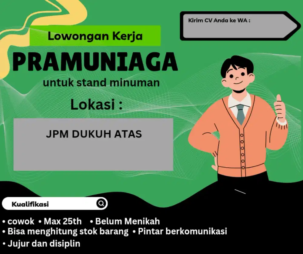 jaga outlet minuman di jpm dukuh atas