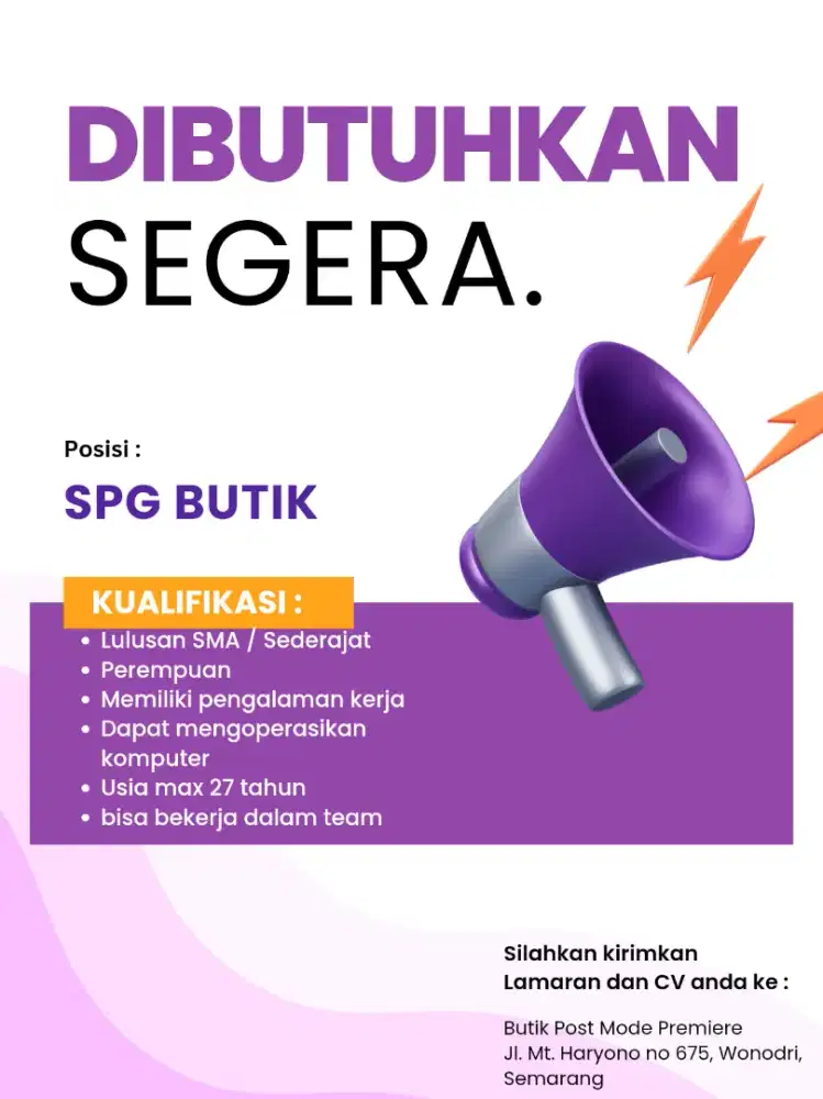 LOWONGAN PEKERJAAN