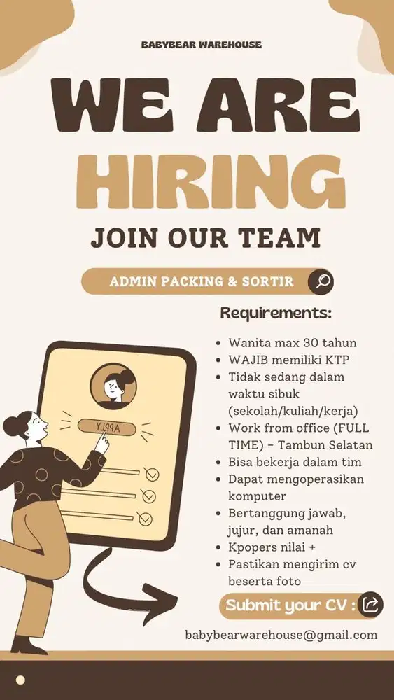 Lowongan Kerja Admin Packing & Sortir