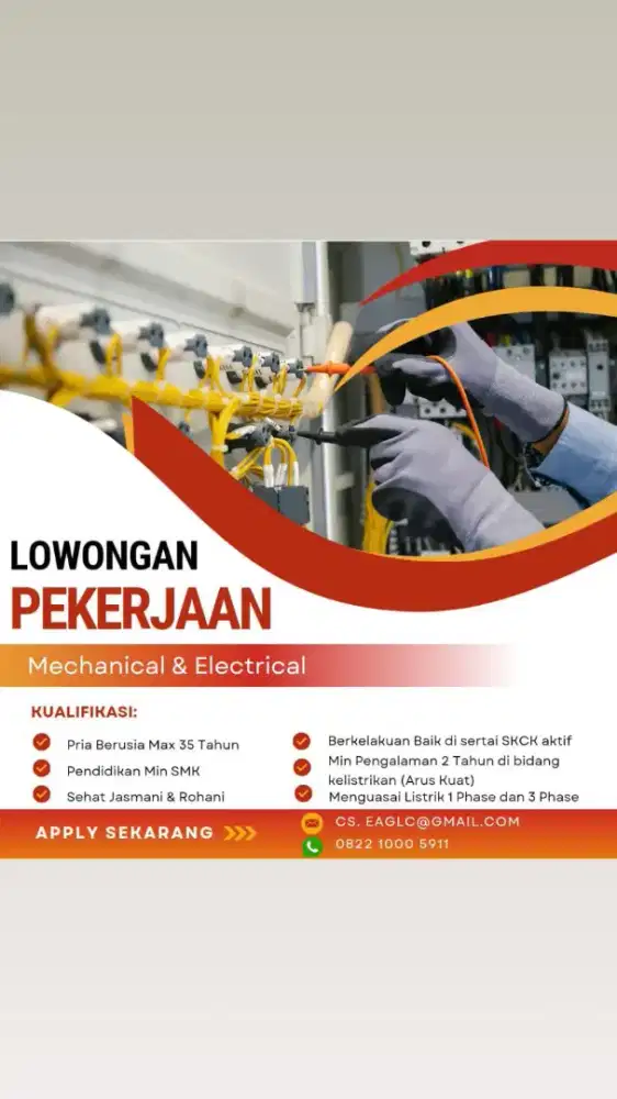 Lowongan Pekerjaan Mechanical Electrical