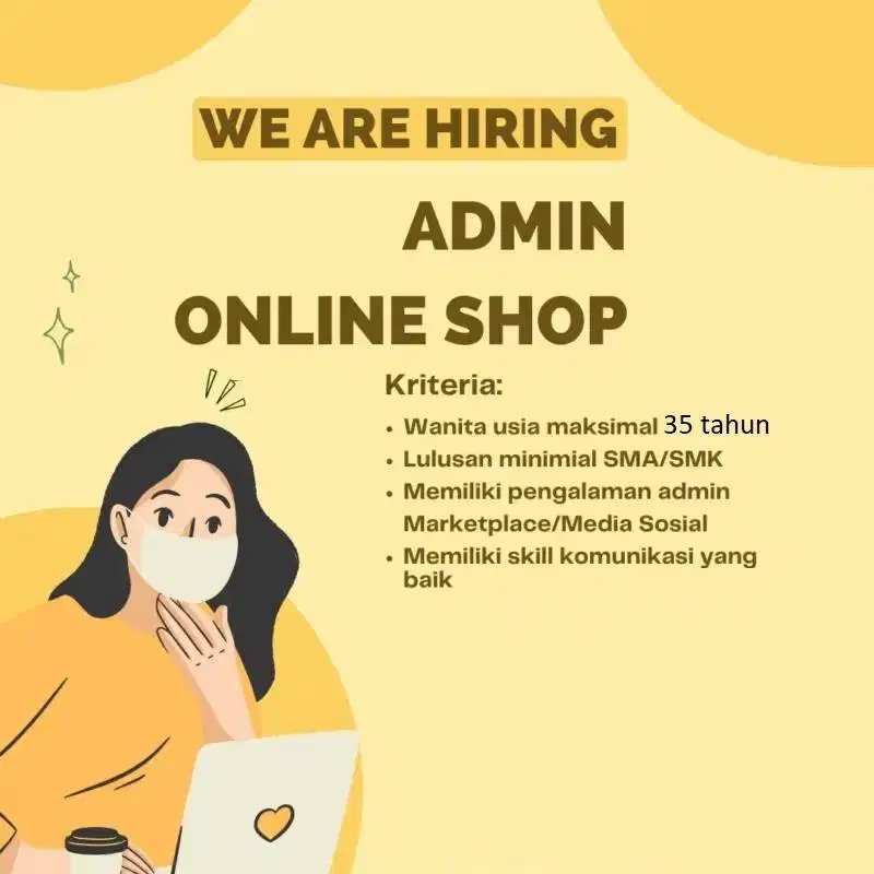 Dicari Admin Online Shop