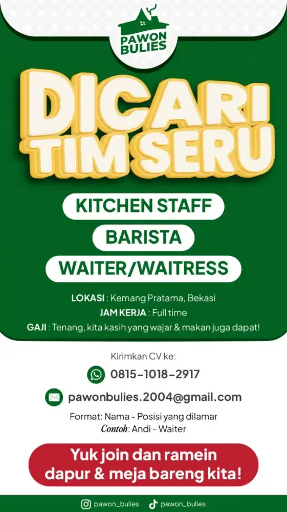 Lowongan kerja di Resto