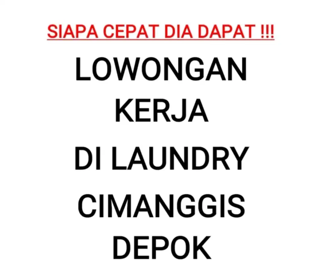 Lowongan Staff Laundry