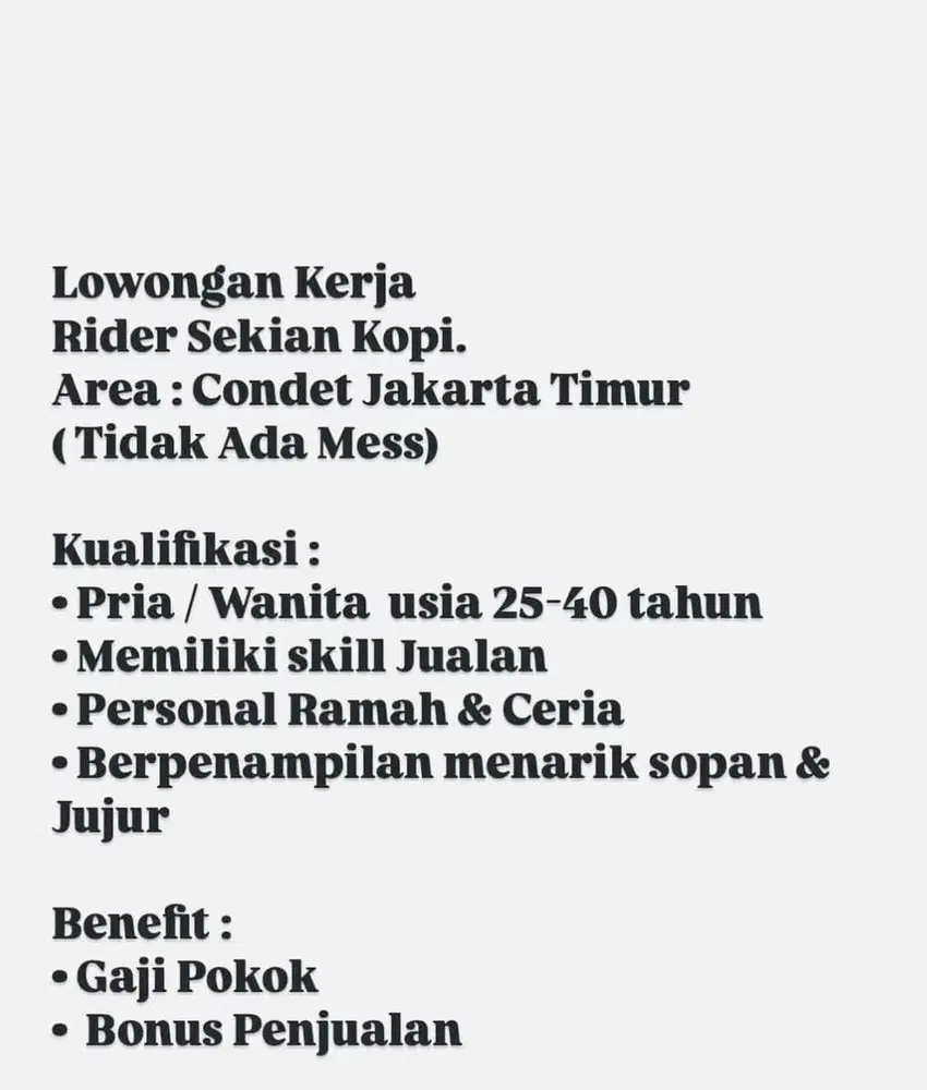 Penjual Kopi Keliling Area Condet