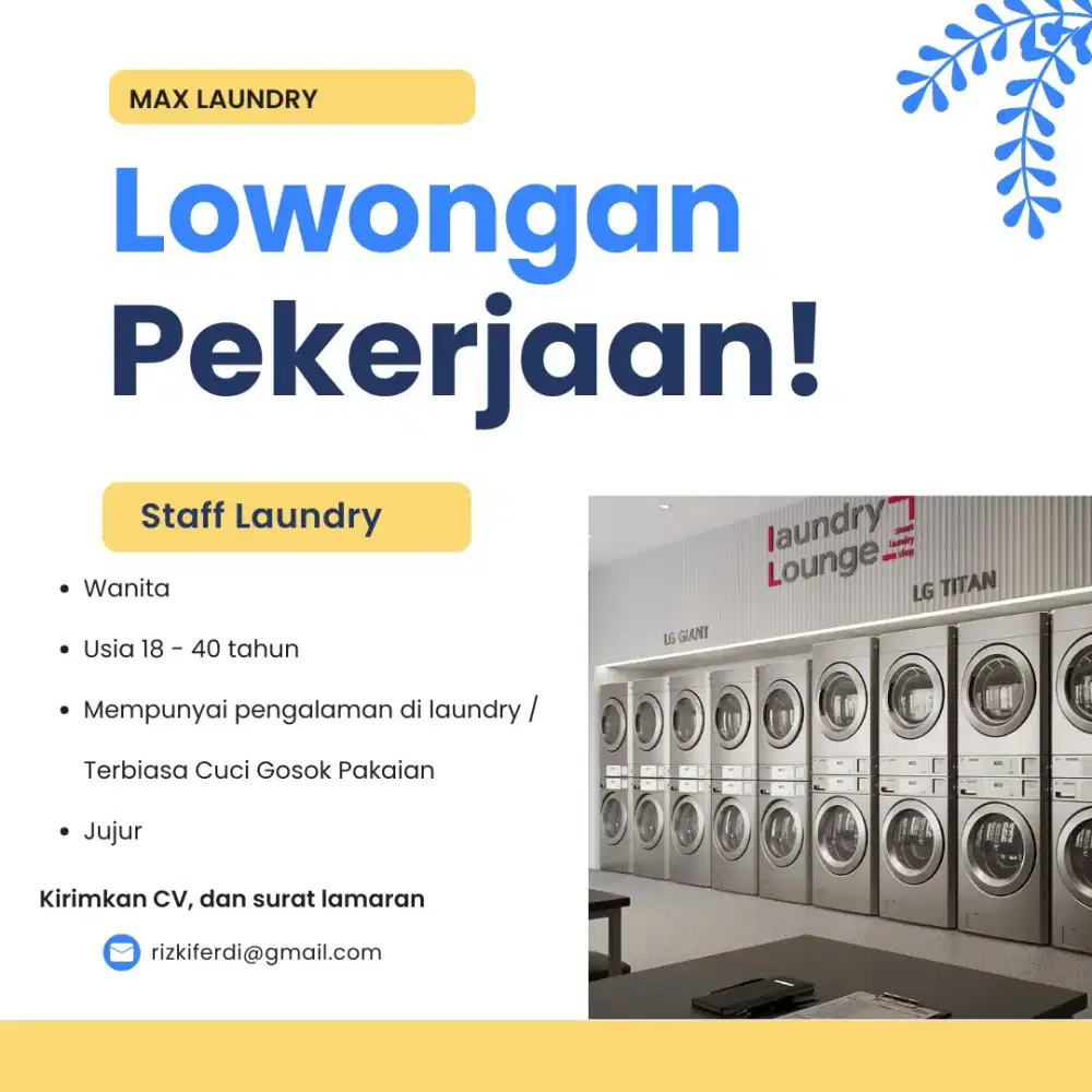 Lowongan Cuci Gosok Laundry