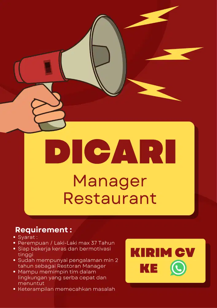 lowongan MANAGER resto KOREA