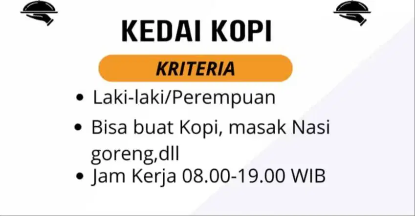 Lowongan kerja kedai kopi