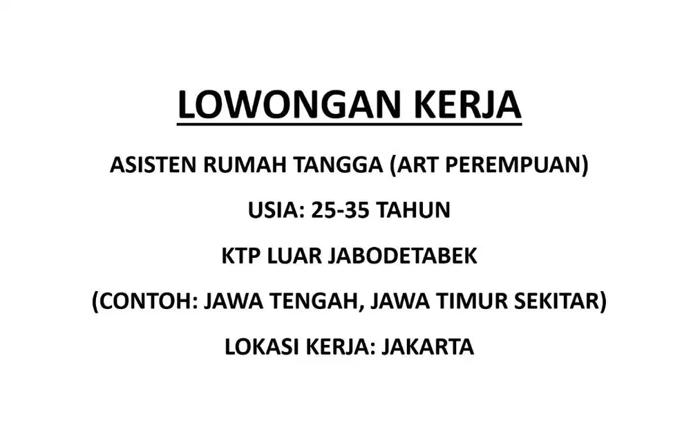 Asisten Rumah Tangga (ART)